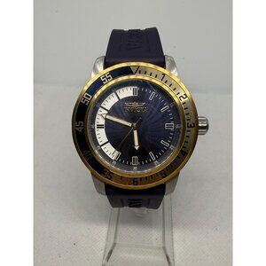 Mens Invicta Stainless Steel & Gold-Tone Watch With Navy Silicone Strap Water Re